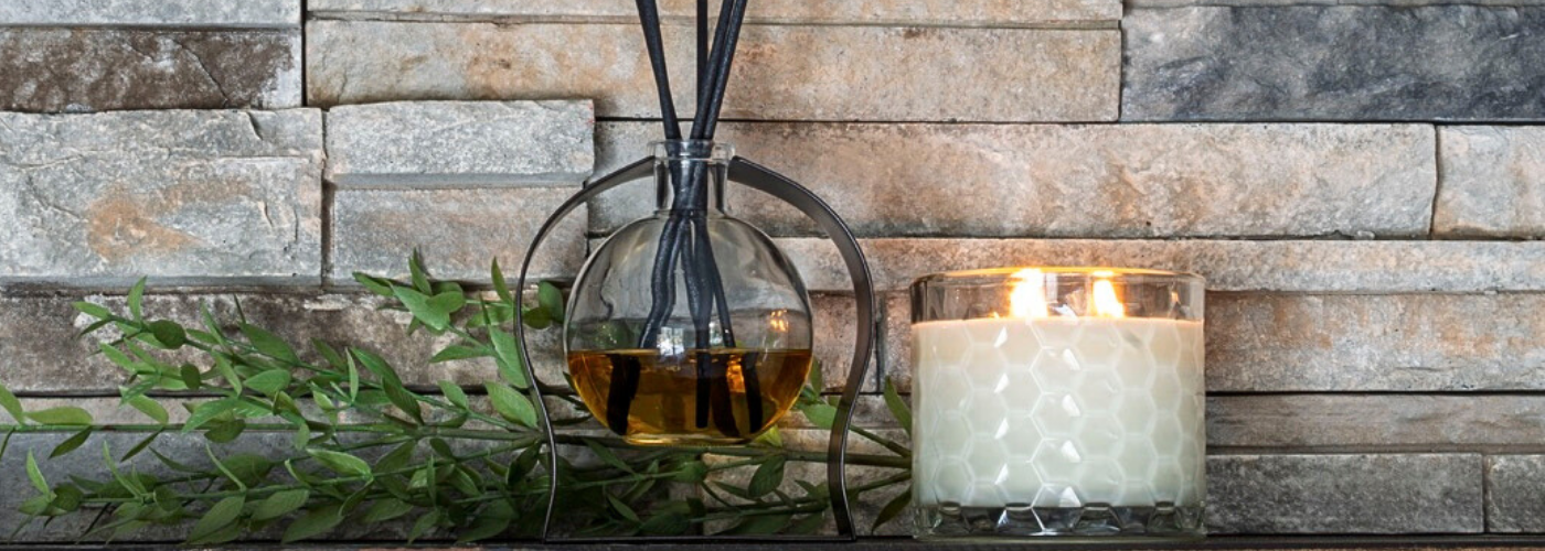 luxury glass Candle and diffuser set
