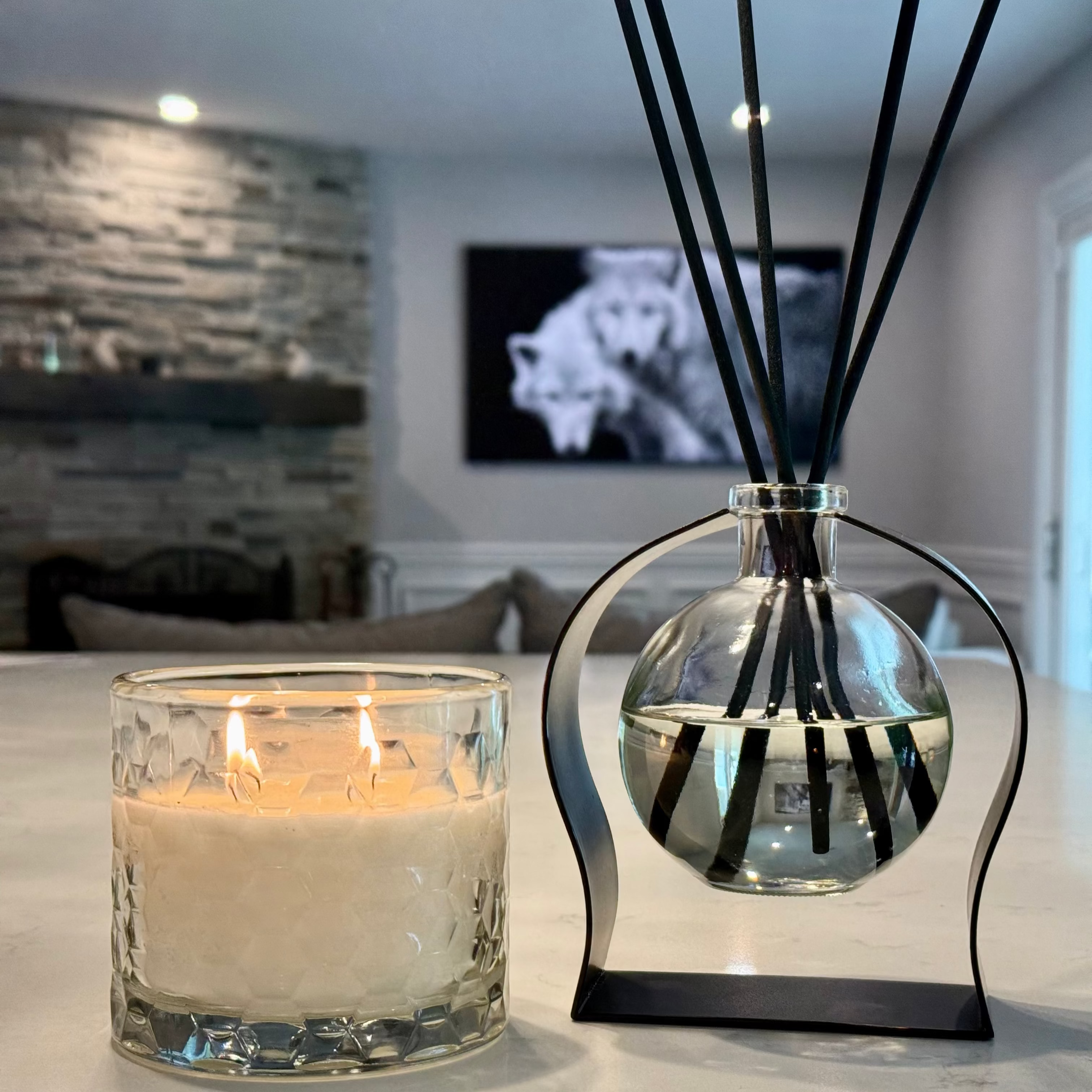 Radiance Collection Set – top view of diffuser and candle arrangement
