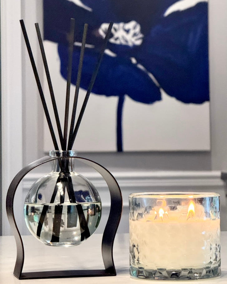 Radiance Reed Diffuser - Coastal Essence side view, elegant silhouette