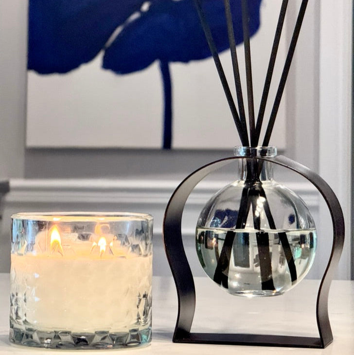 Hexaglow candle and Radiance reed diffuser set from the Radiance Collection