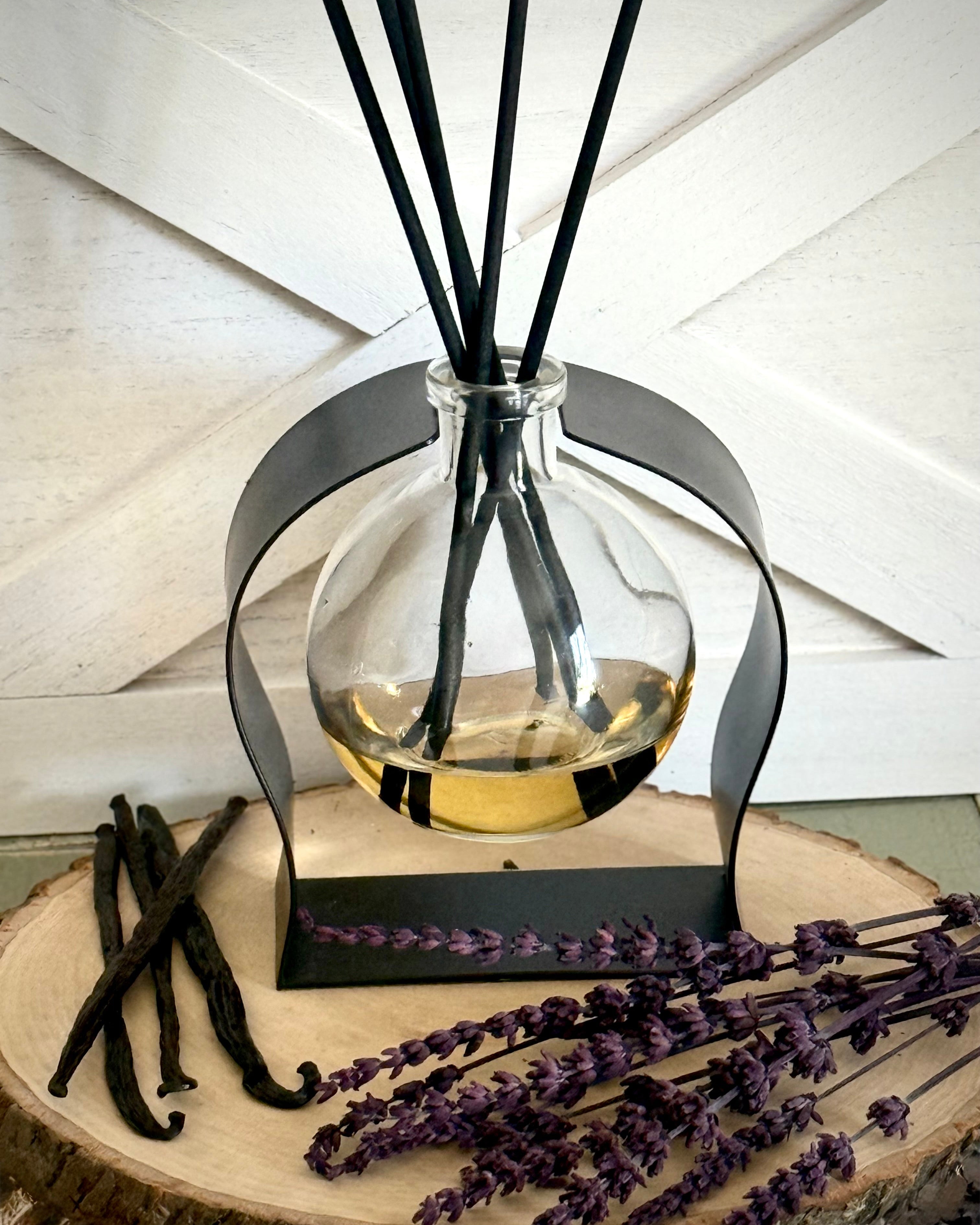 Radiance Reed Diffuser - Lavender & Vanilla Bliss side view, elegant silhouette