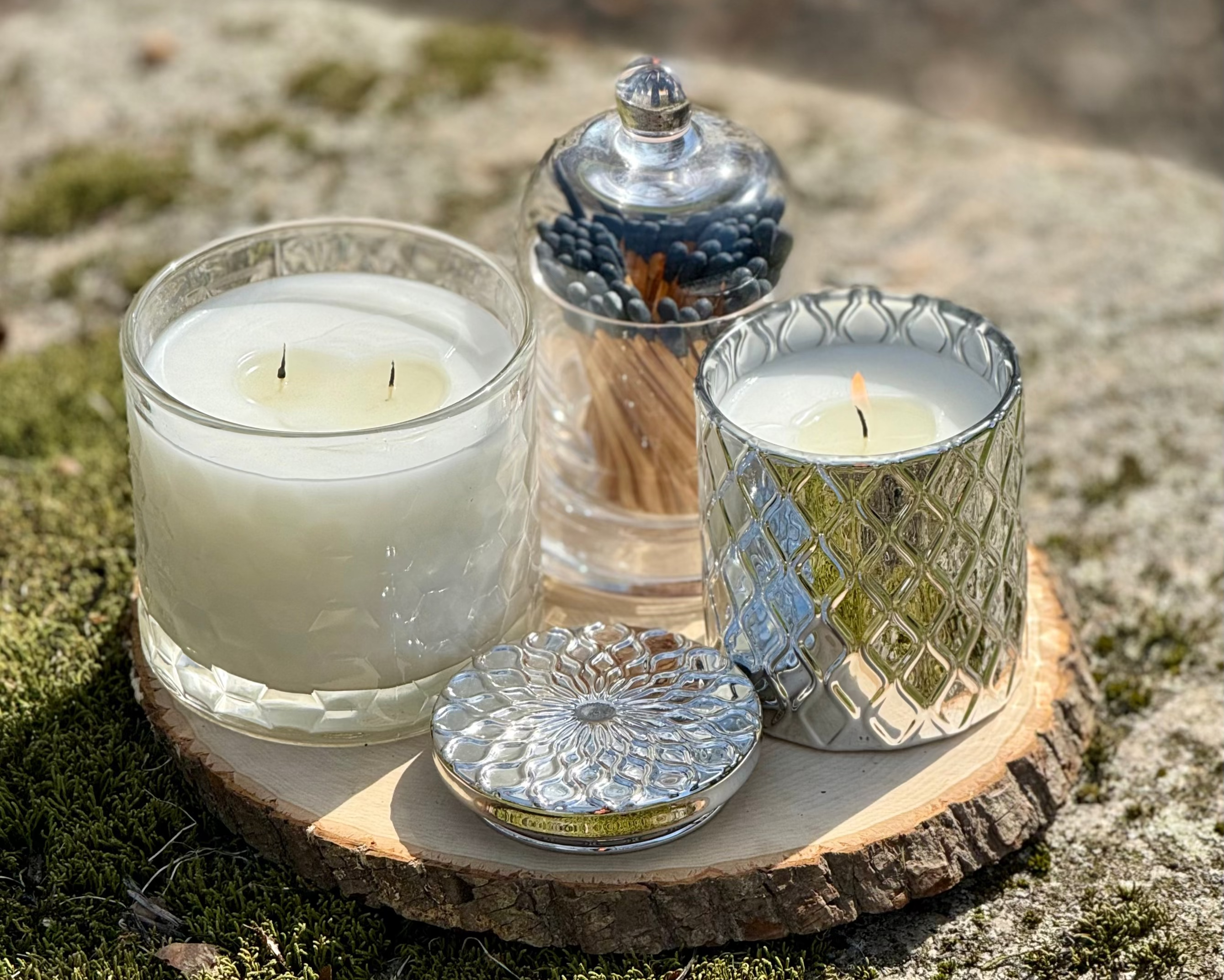 Silverscape Candle – Amalfi Neroli Breeze, styled in room setting