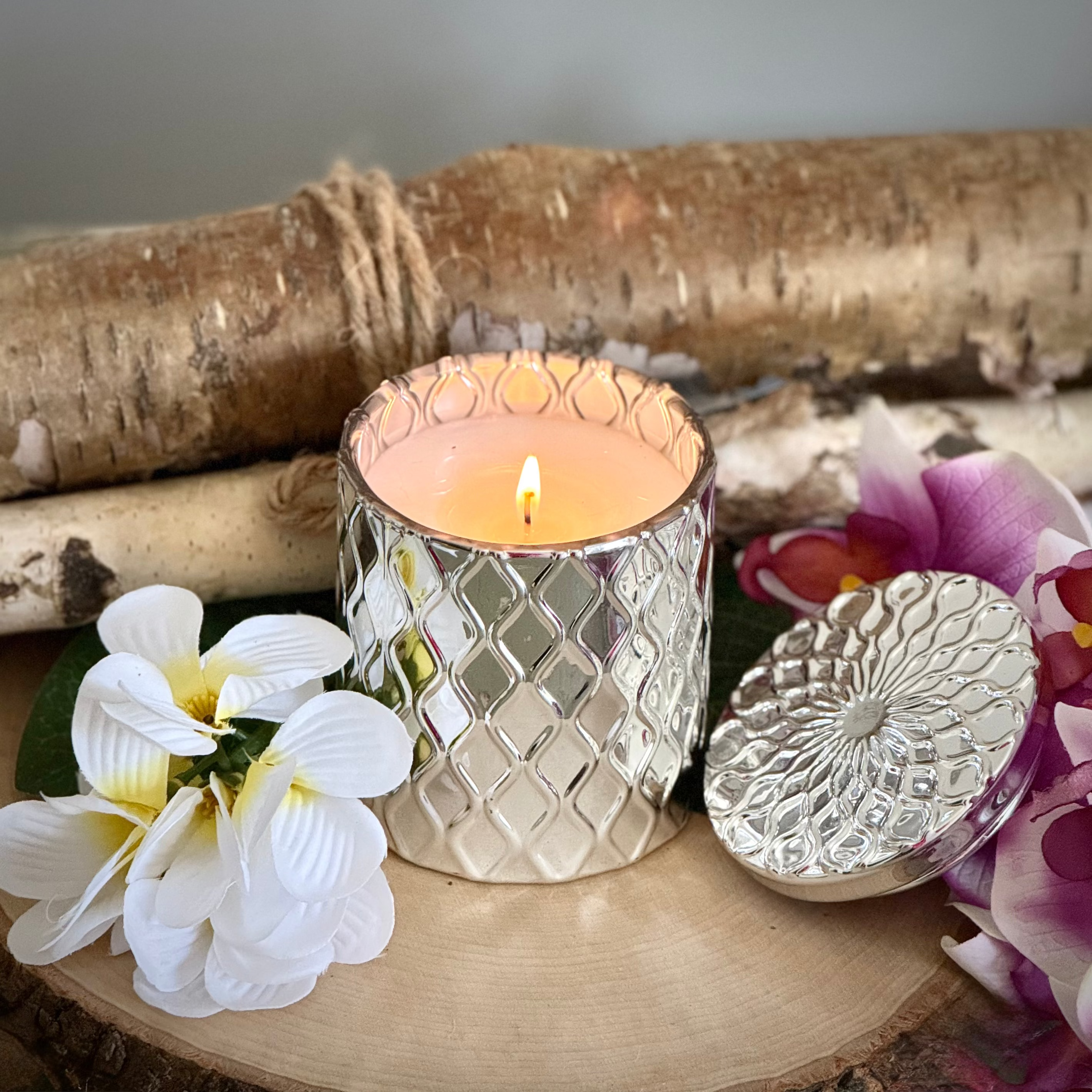 Silverscape Candle – Cabana Daydream, side view