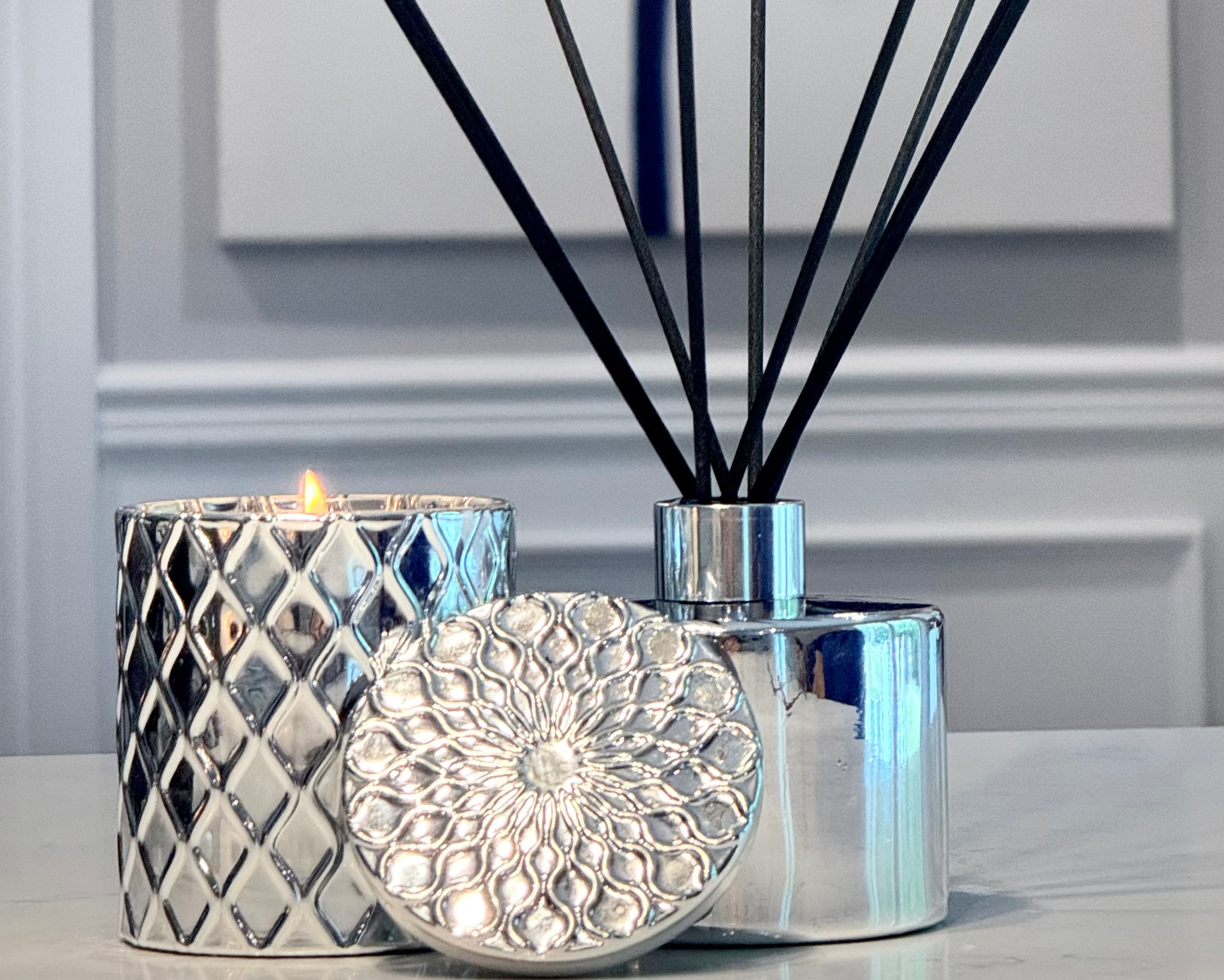 Silverscape Candle – Lavender & Vanilla Bliss, side view