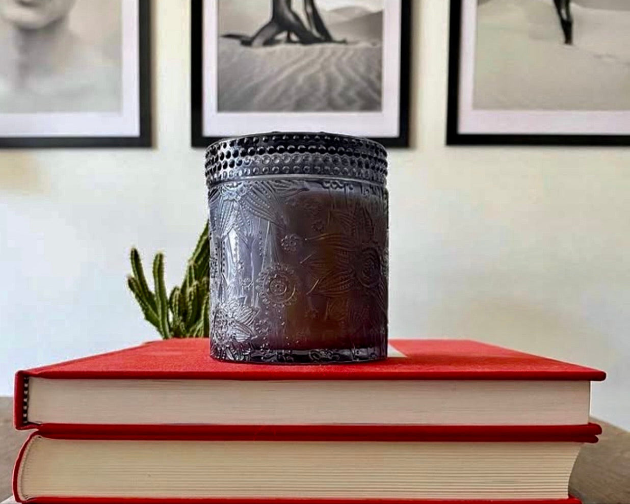 Night Bloom Candle – embers_embrace front view with modern design