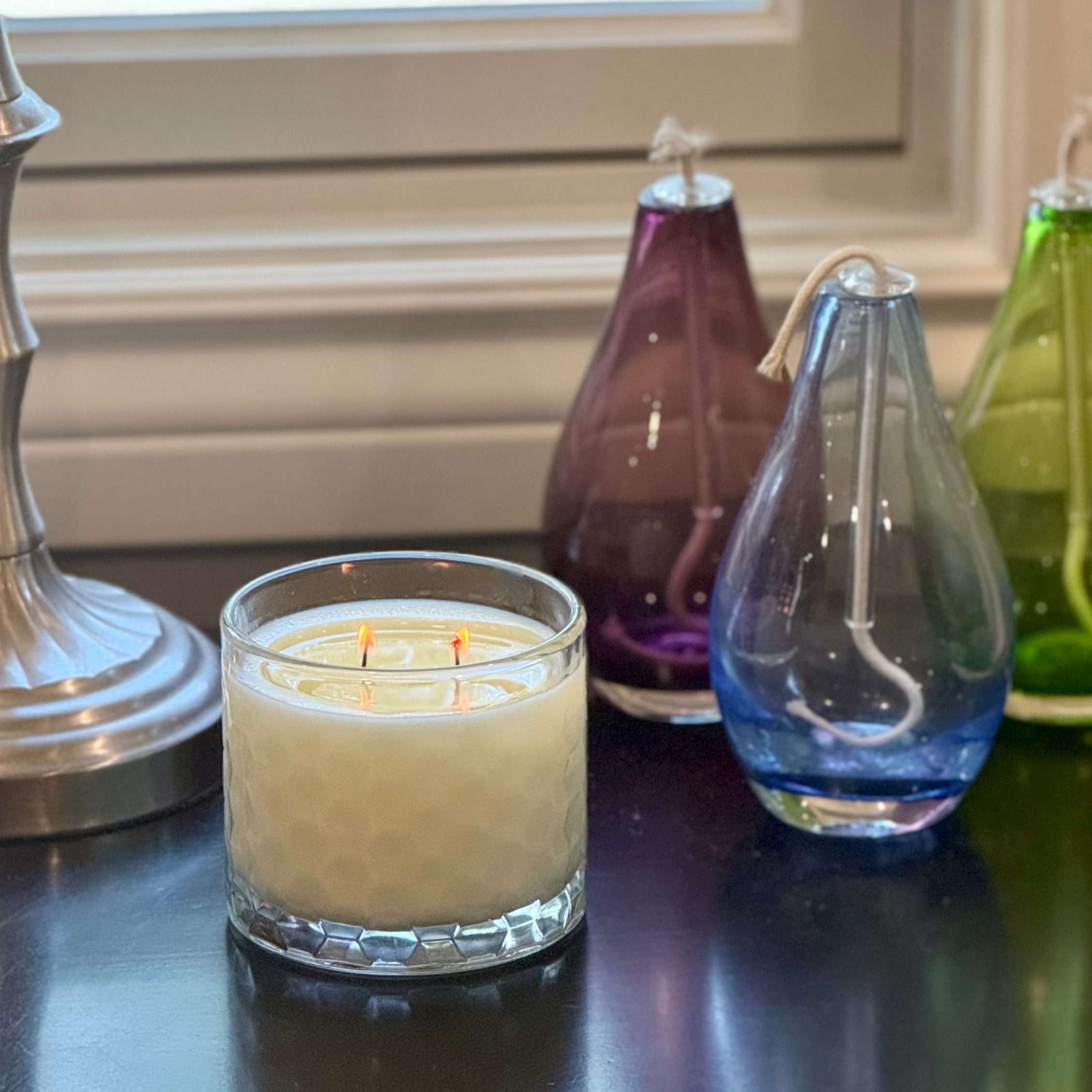 HexaGlow Candle - Cabana Daydream displayed in luxury home setting