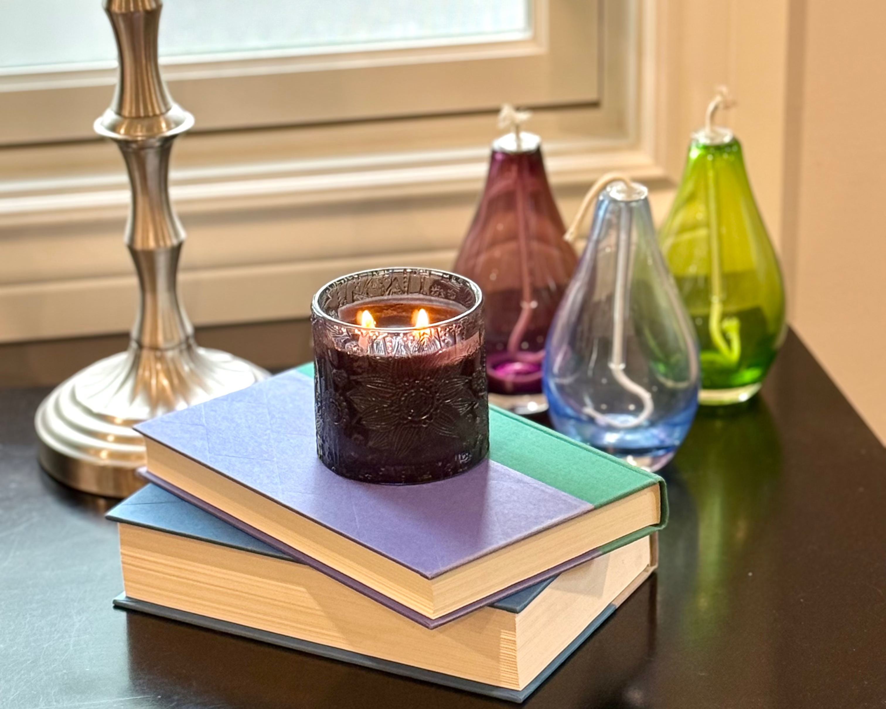 Night Bloom Candle styled in an elegant room setting