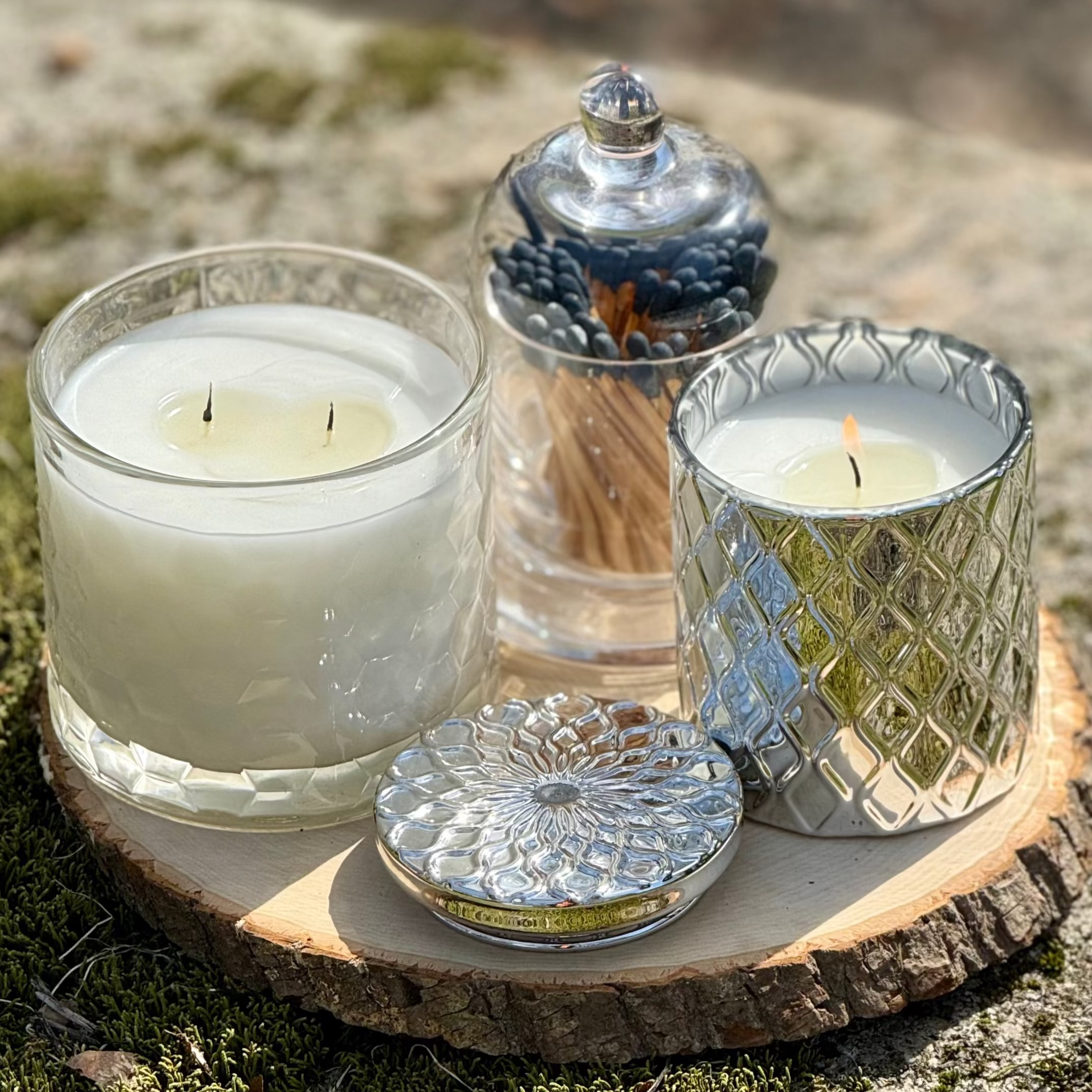 Silverscape Candle – Amalfi Neroli Breeze, styled in room setting