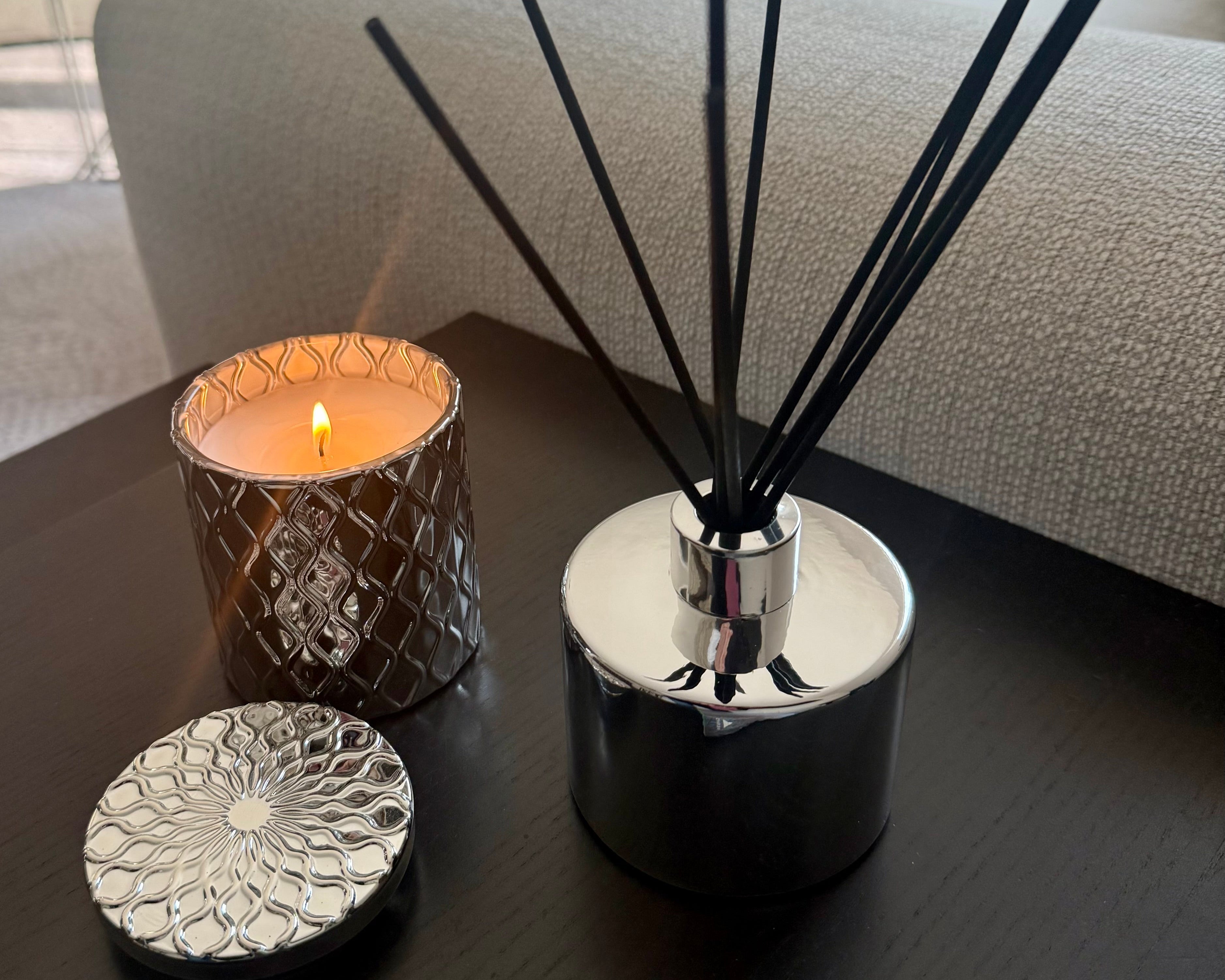 Silverscape Candle – Amber Coast, top view