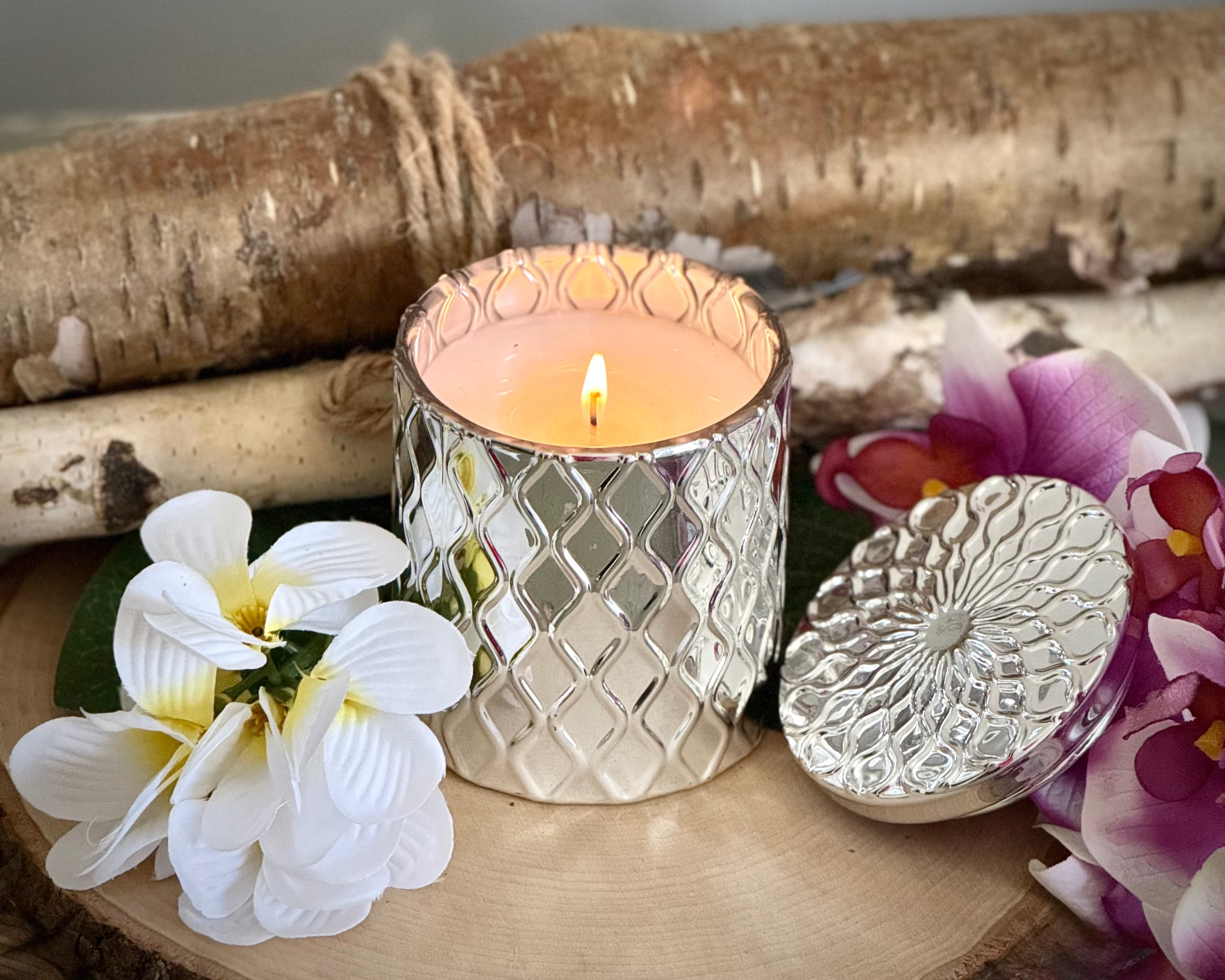 Silverscape Candle – Cabana Daydream, side view