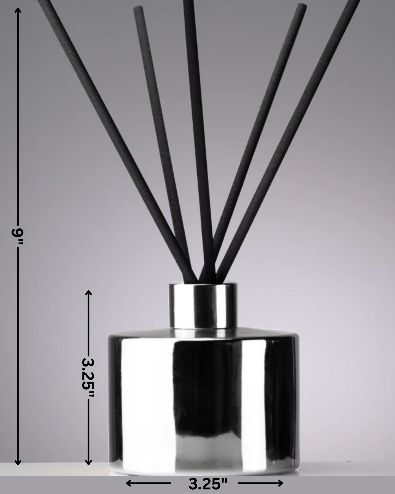 Silverscape Reed Diffuser – 9” tall, 3.25” wide