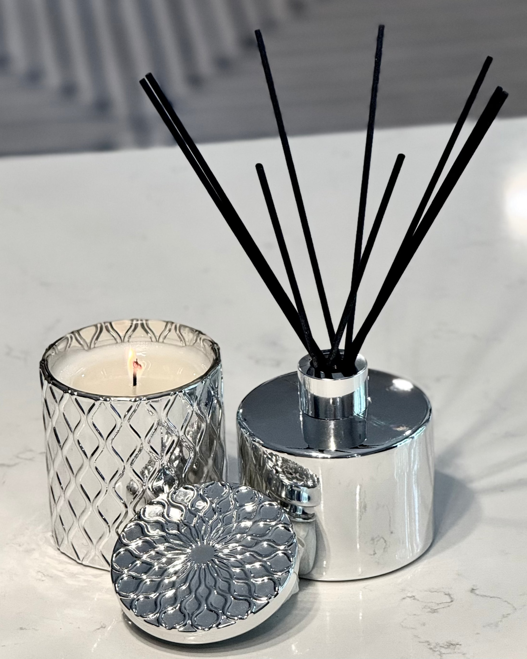 Silverscape Reed Diffuser –  side view