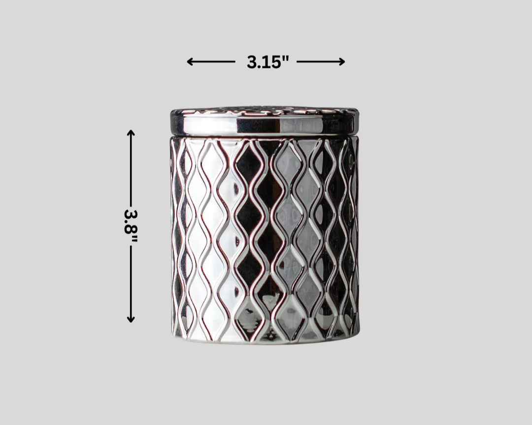 Silverscape Candle – Oakmoss & Amber Grove, 3.8” tall, 3.15” wide
