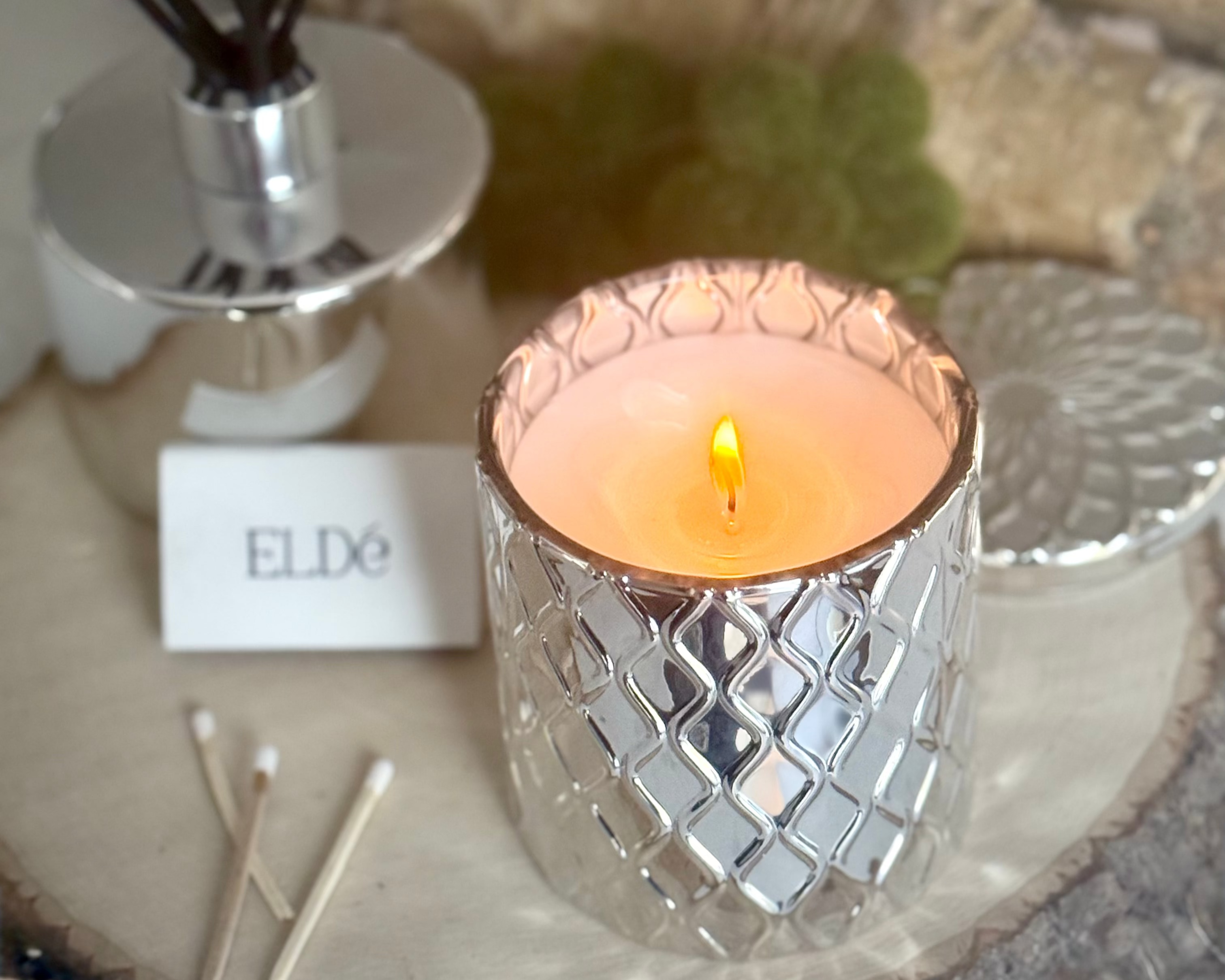 Silverscape Candle – Oakmoss & Amber Grove, top view