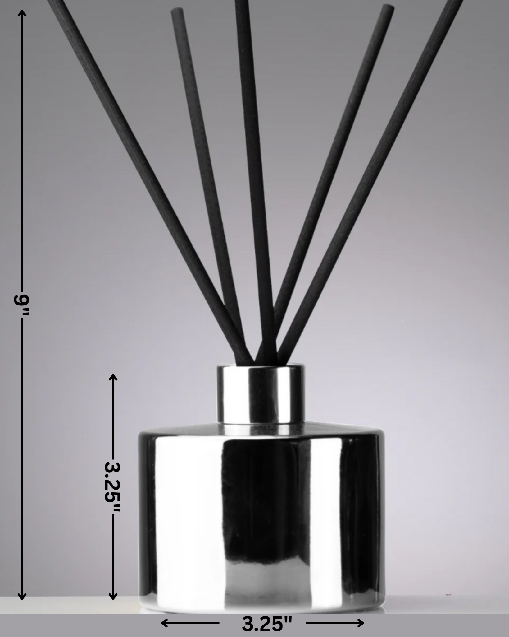 Silverscape Reed Diffuser – woodland mahogany and teak, 9" tall, 3.25" wide