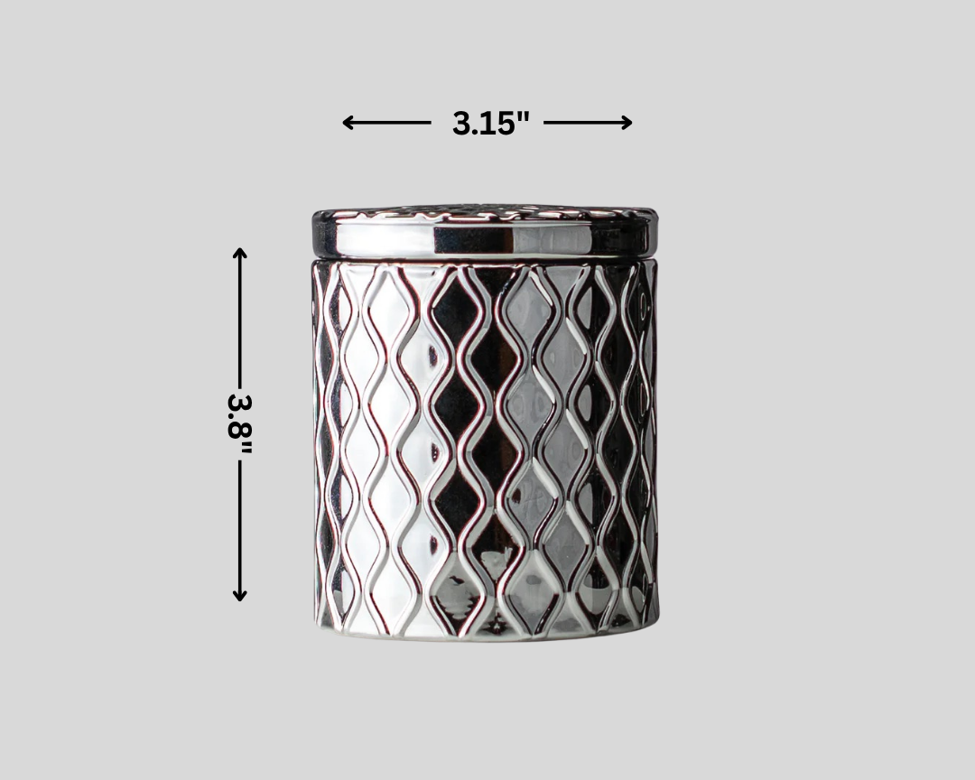 Silverscape Candle – Woodland & Mahogany Teak, 3.8” tall, 3.15”